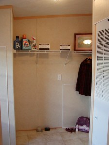 washer and dryer area