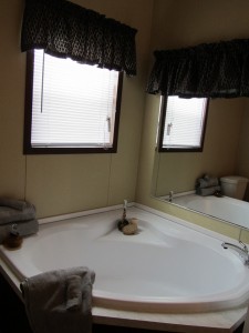 Soaking tub with window