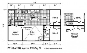 28x44 Manufactured Home Floor plan