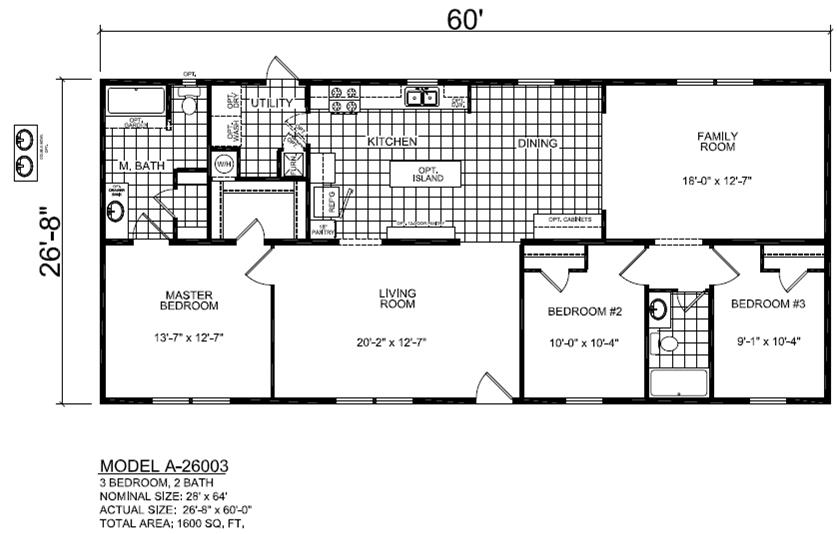 A26003 floor plan Ridge Crest Home Sales